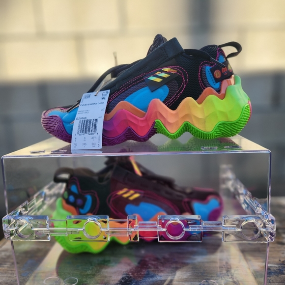 ADIDAS EXHIBIT B MID - WOMENS SZ 7.5 CANDACE PARKER - GZ9565 - BLACK MULTICOLOR - Picture 2 of 10